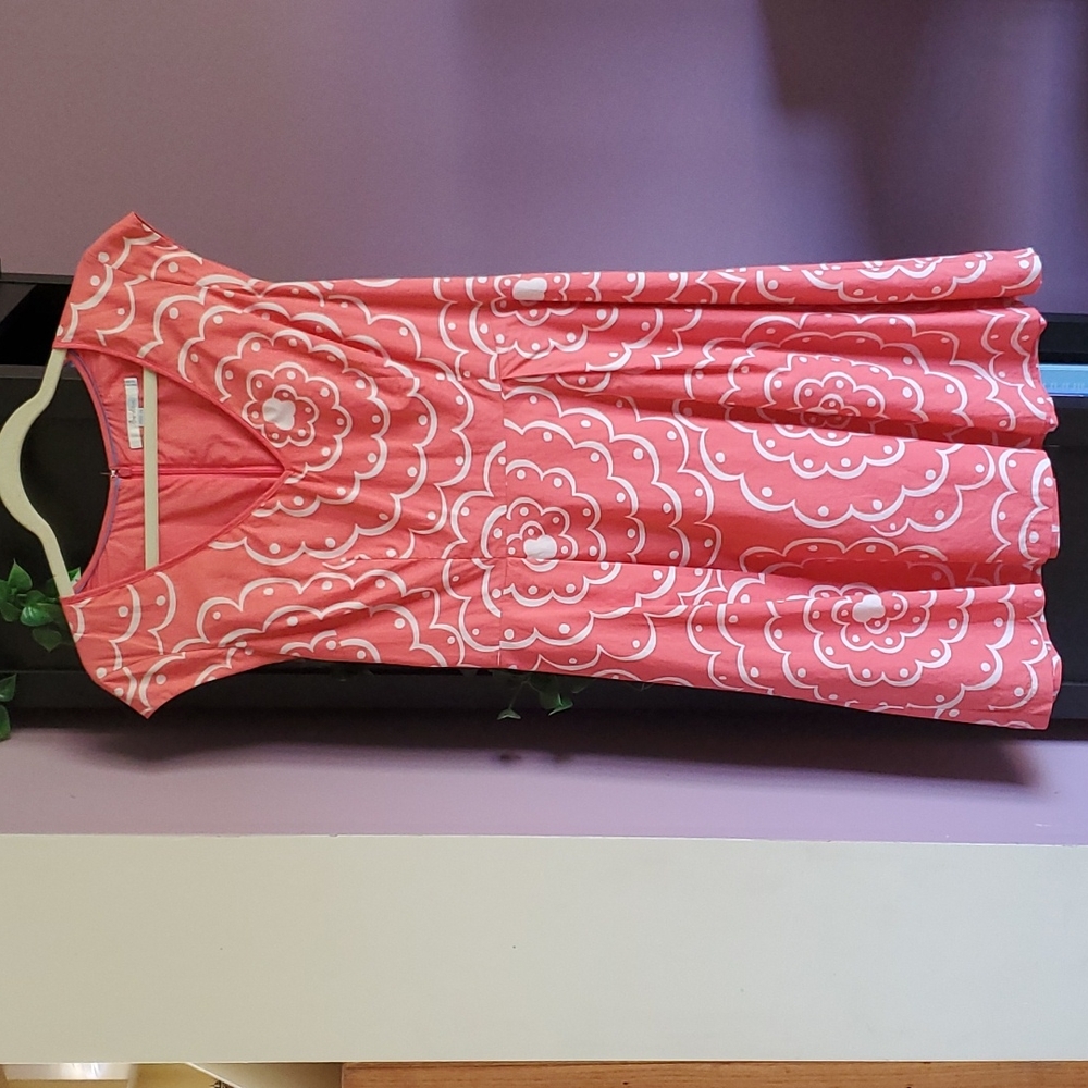 Boden coral cap sleeve summer dress UK 12